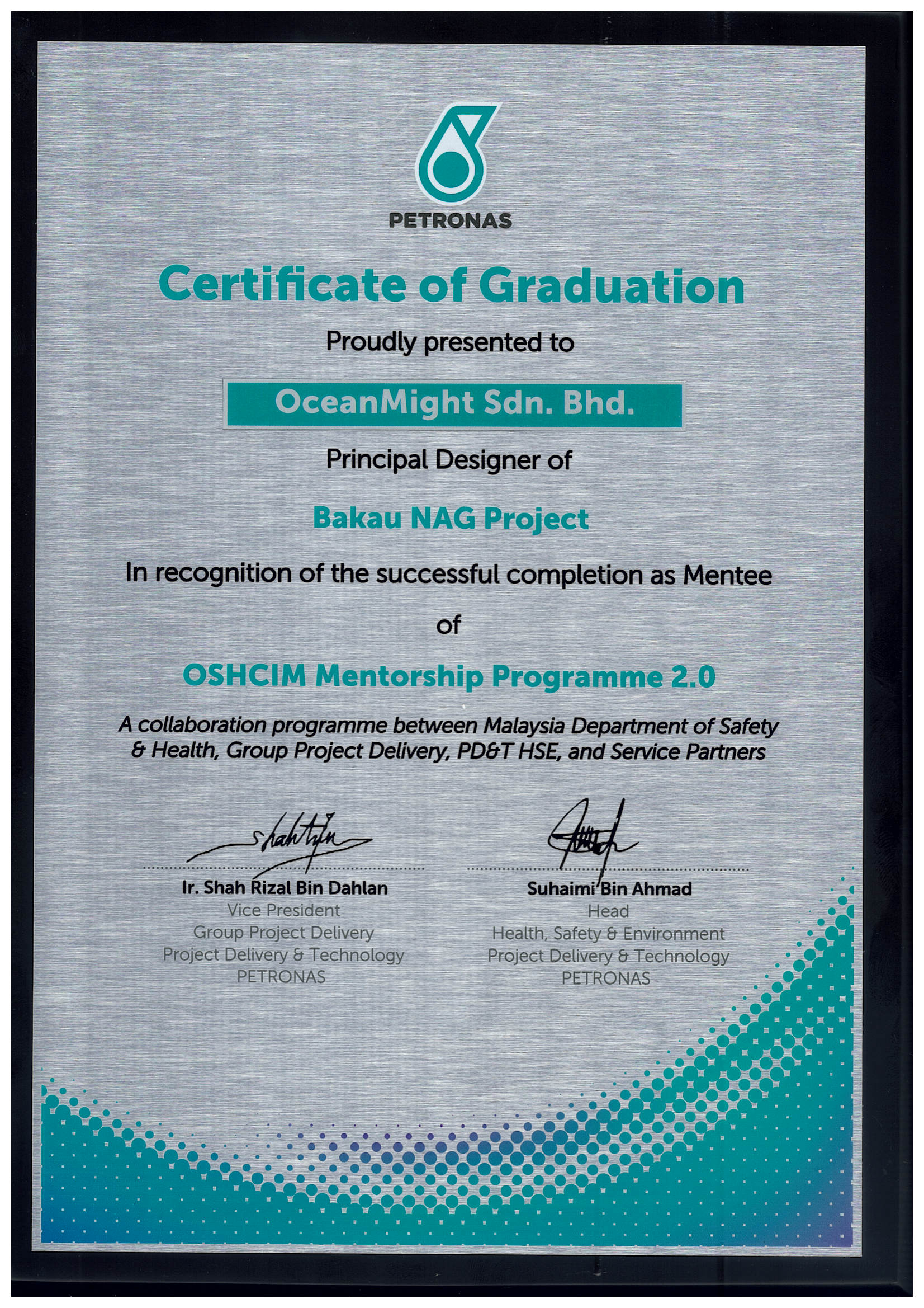 Principal Designer of Bakau NAG Project